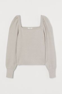 Джемпер з квадратним вирізом для жінки H&M 0915529-005 38 / M сірий  83702