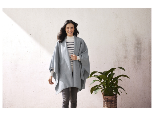 Пончо OneSize,XXS,XS,S,M,L,XL,XXL   флісове для жінки Esmara 425284 сірий 84771