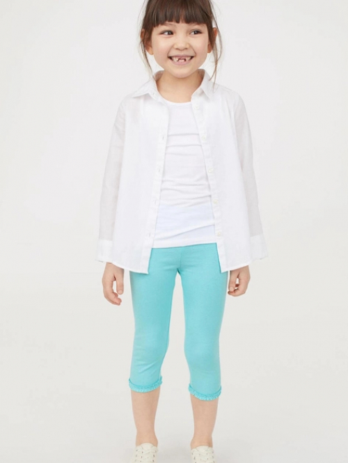 Лосини 116 см (5-6 years)   капрі-бриджі для дівчинки H&amp;M 0379360-038 бірюза 82240