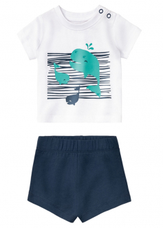 Костюм (футболка і шорти) для хлопчика Lupilu 370937-1 074-80 см (6-12 months) білий  77819
