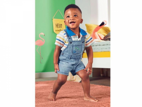 Напівкомбінезон джинсовий,з кишенею та регулюючими шлейками на кнопках для хлопчика Lupilu 314493 074 см (6-9 months) блакитний 58626