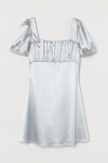 Платье драпированное на груди для женщины H&M 0943347-004 XS Серый  78074