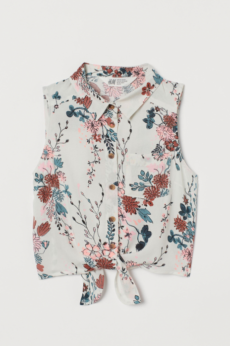 Блузка на зав'язках для дівчинки H&amp;M 0867837-004 170 см (14-15 years) Різнобарвний  80273