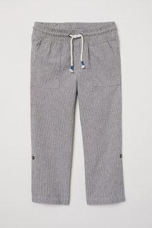 Штани    на резинці з накладними кишенями для хлопчика H&M 0660290004 092 см (18-24 months) сірий 60075