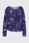 Футболка-лонгслів із віскози для дівчинки H&M 0995848-003 134-140 см (8-10 years) фіолетовий  85780