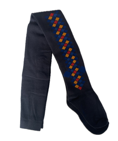 Колготки бавовняні з принтом для дівчинки Be Snazzy RA-04-2 128-134 см (7-9 years) чорний  78766