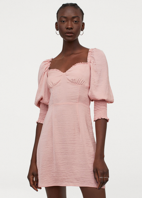 Сукня (плаття) 32,XS   з драпіруванням для жінки H&amp;M 0932888-002 рожевий 82435