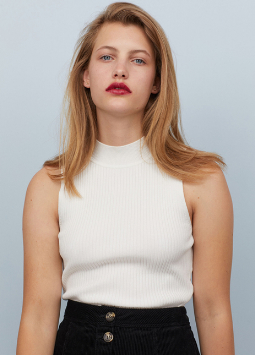 Топ в рубчик для жінки H&amp;M 0703162-003 38 / M білий  83716