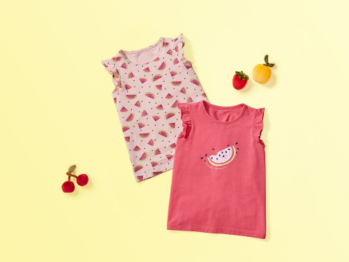 Футболка (звич.) набір 2 шт. для дівчинки Lupilu 437249 122-128 см (6-8 years) рожевий  89791