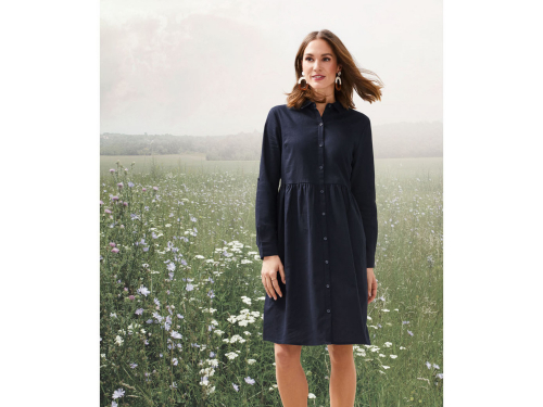 Сукня-плаття (звич.) із конопляного матеріалу для жінки Esmara 376608 34 / XS (EU) темно-синій  88433