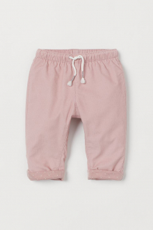 Штани вельветові на підкладці для дівчинки H&M 0873012-001 104 см (3-4 years) рожевий  79985