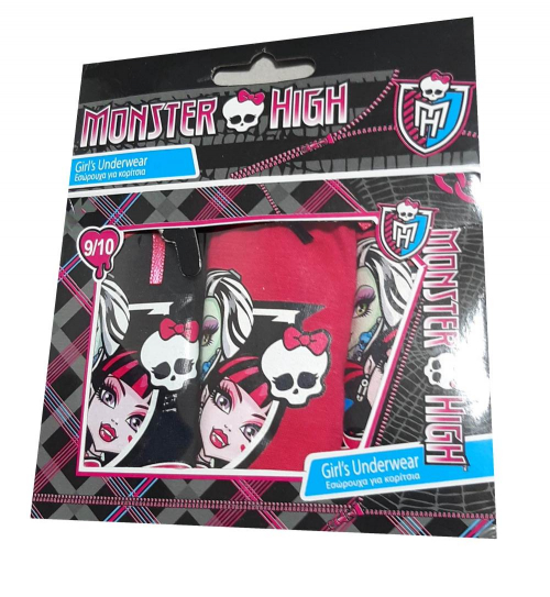 Трусики 3 шт. бавовняні для дівчинки Monster High MH03303 140 см (9-10 years) Різнобарвний 65390