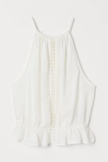 Топ із жатої тканини для жінки H&M 0723173-001 46 / L (EU) молочний  82815
