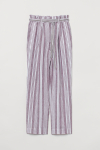 Штани лляні з поясом для жінки H&M 0963612-001 38 / M фіолетовий  80327
