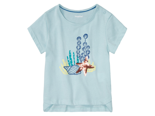 Футболка 098-104 см (2-4 years)   бавовняна з принтом для дівчинки Lupilu 371713 блакитний 90150
