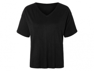 Футболка (звич.) із суміші льону та віскози для жінки Esmara 443006 34 / XS чорний  89544