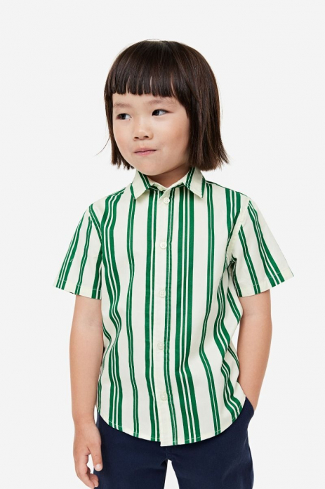 Сорочка 128 см (7-8 years)   з коротким рукавом для хлопчика H&amp;M 1121412-001 зелений 85725