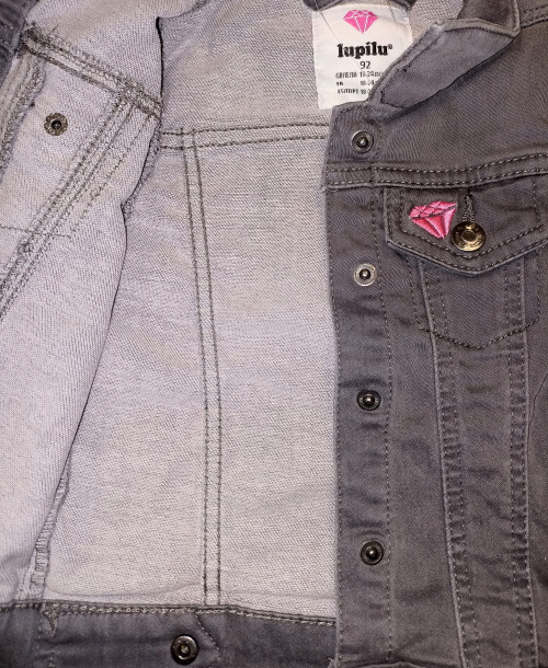 Джинсова куртка 104 см (3-4 years)   на кнопках для дівчинки Lupilu 328912 сірий 69390
