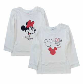 Футболка-лонгслів набір 2 шт. бавовняні для дівчинки Disney 123029 086-92 см (12-24 months) білий  89496