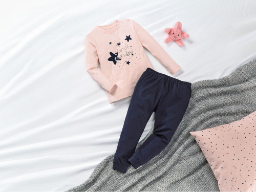 Футболка-лонгслів бавовняний для дівчинки Lupilu 381524 086-92 см (12-24 months) рожевий  88236