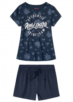 Піжама (футболка і шорти) для дівчинки Pepperts 382217 122-128 см (6-8 years) темно-синій  79676