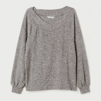 Джемпер вільного крою для жінки H&M 0666638-8 36 / S сірий  82821