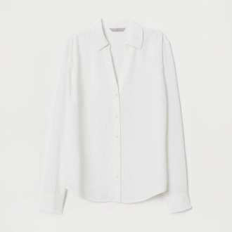 Блузка 34,XS   з V подібним вирізом для жінки H&M 0762846-001 білий 80879