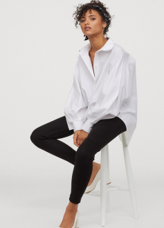 Легінси зі штучної замші для жінки H&M 0790365-001 34 / XS чорний  85869