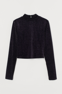 Топ велюровий для жінки H&M 0931444-001 36 / S фіолетовий  82712