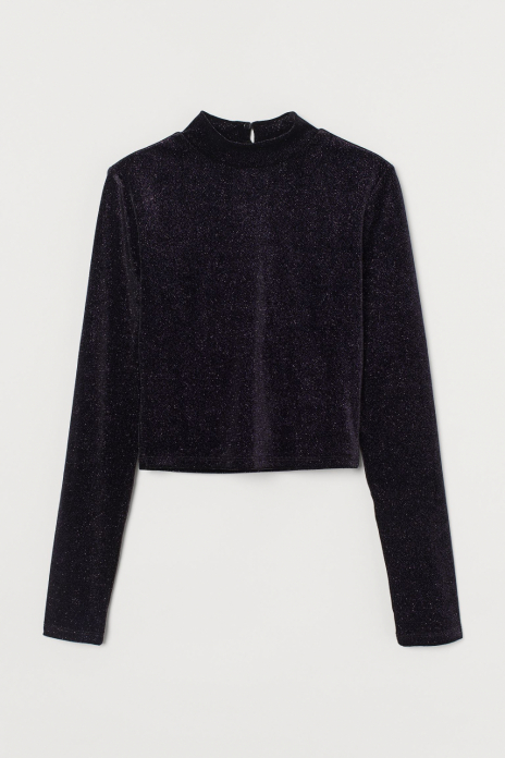 Топ велюровий для жінки H&amp;M 0931444-001 36 / S фіолетовий  82712