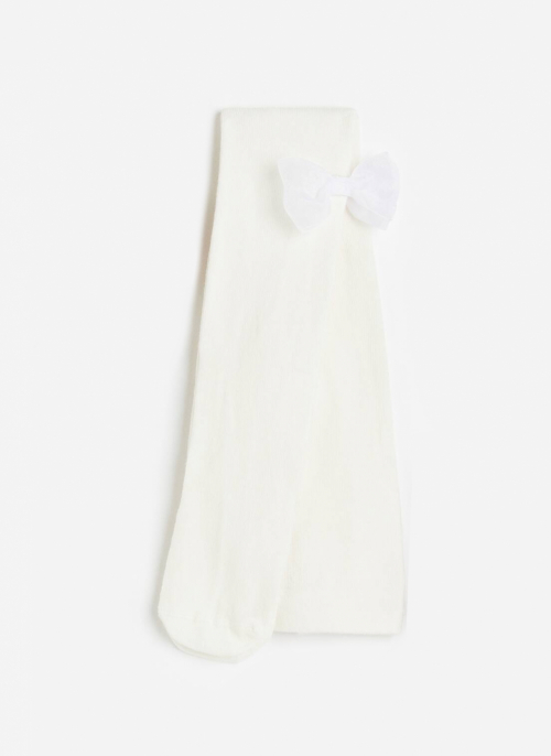 Колготки 122-128 см (6-8 years)   з бантом для дівчинки H&amp;M 0665542-033 білий 85363
