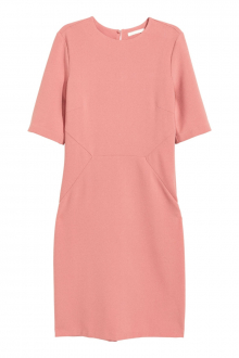 Плаття    приталене на блискавці ззаду для жінки H&M 0429942006 42 / XL рожевий 61775