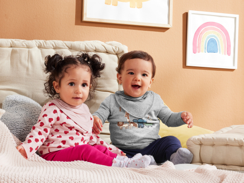 Костюм 074-80 см (6-12 months)   (лонгслів штани і слюнявчик) для дівчинки Lupilu 417215 рожевий 91068