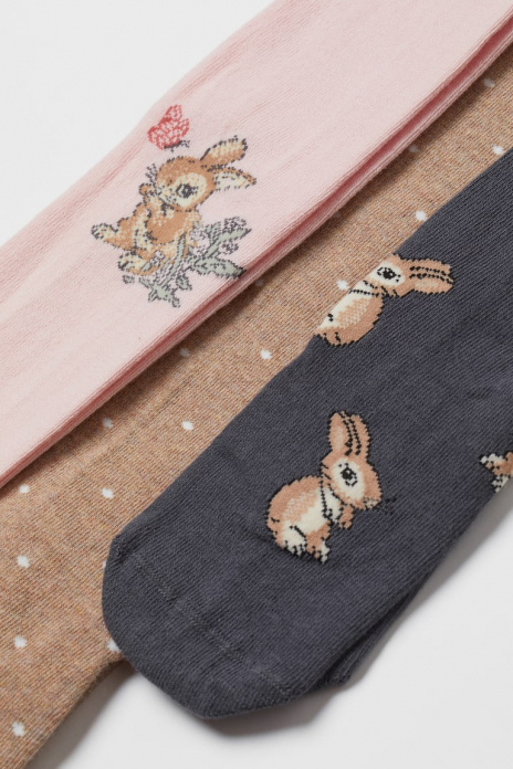 Колготки 092 см (18-24 months)   бавовняні для дівчинки H&amp;M 0665542-027 сірий 85375