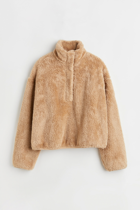Свитер зі штучної овчини для жінки H&amp;M 1008667-011 36 / S коричневий  86555