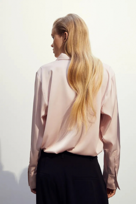 Блузка з V подібним вирізом для жінки H&amp;M 0939703-077 38 / M рожевий  77205