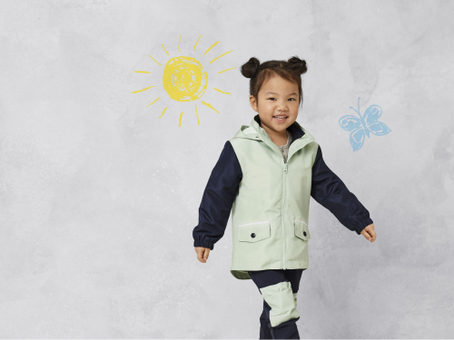 Куртка демісезонна 098-104 см (2-4 years)   всесезонна 3 в 1 для дівчинки Lupilu 455464 зелений 85434