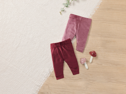 Спортивні штани набір 2 шт. для дівчинки Lupilu 419478 074-80 см (6-12 months) бордовий  89415