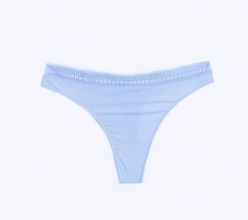 Трусики-стринги з мікрофібри з мереживом для жінки H&amp;M 1167916-001 42 / XL блакитний  87162