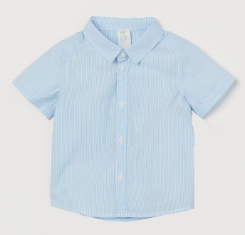 Рубашка H&M 0760907001 056 см (1-2 months) блакитний  63621