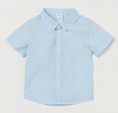 Рубашка    подовжена спина для хлопчика H&amp;M 0760907001 056 см (1-2 months) блакитний 63621