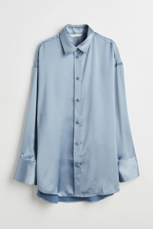 Блузка оверсайз для жінки H&M 1107685-003 40 / L блакитний  80899