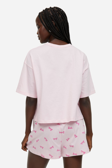 Піжамні шорти бавовняні з принтом для жінки H&amp;M 1171979001 34 / XS рожевий  80757