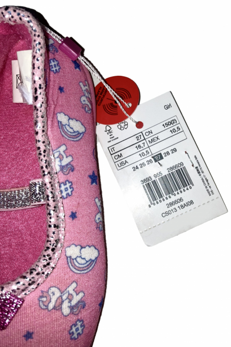 Текстильні капці на флісі для дівчинки OVS 286606 розмір взуття 27 рожевий 66201