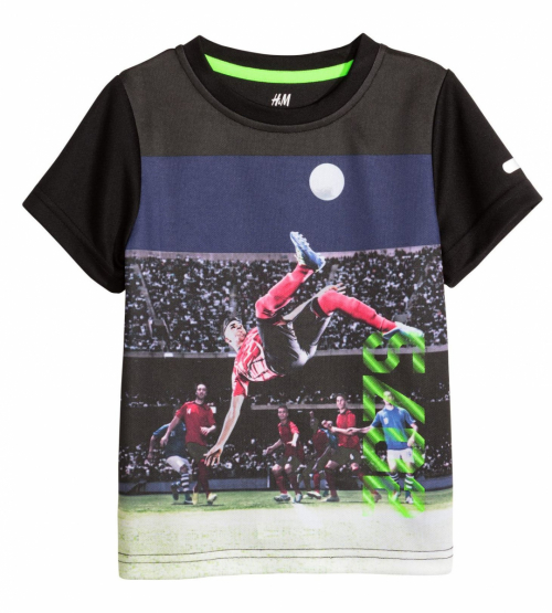 Спортивна футболка  для хлопчика H&amp;M 0369975002 098-104 см (2-4 years) чорний 63721
