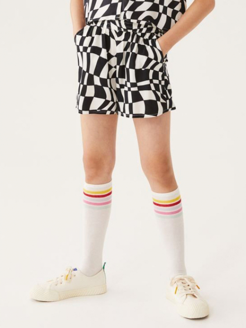 Шорти на резинці з кишенями для дівчинки H&amp;M 1044840-001 170 см (14-15 years) чорно-білий  83377