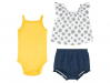 Костюм 062-68 см (2-6 months)   (боді, футболка, шорти) для дівчинки Lupilu 370936 Різнобарвний 88990