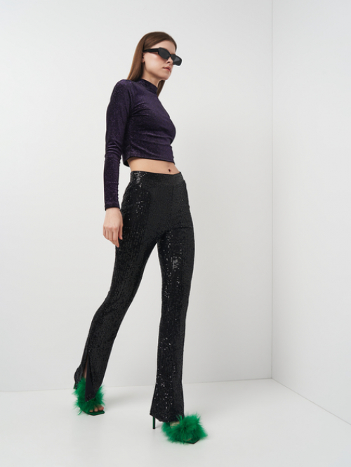 Топ велюровий для жінки H&amp;M 0931444-001 36 / S фіолетовий  82712